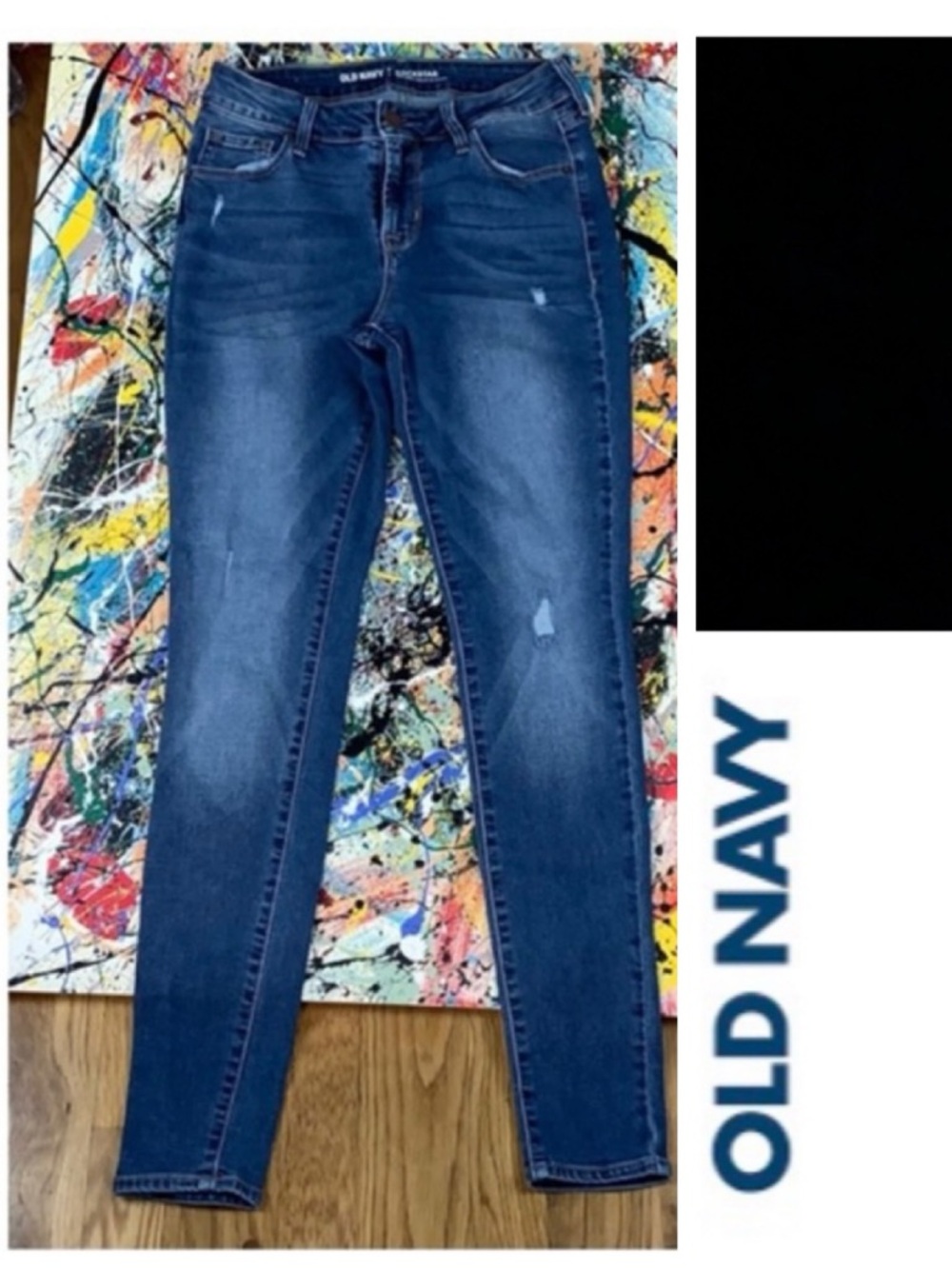 Old Navy Rockstar High Rise distressed jeans.